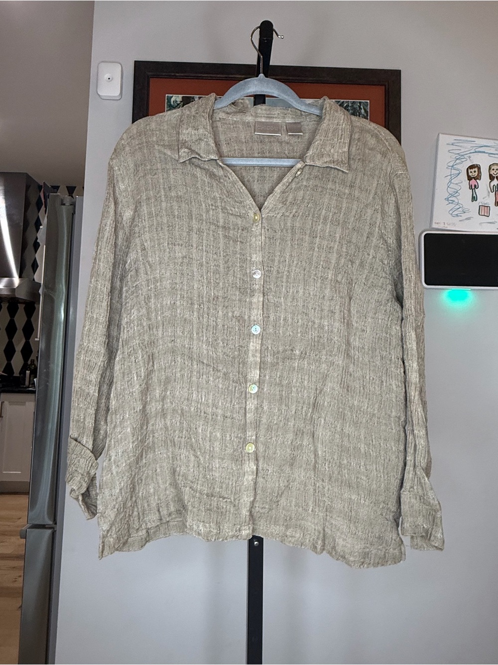 Chicos linen top size 2 Chicos sizing